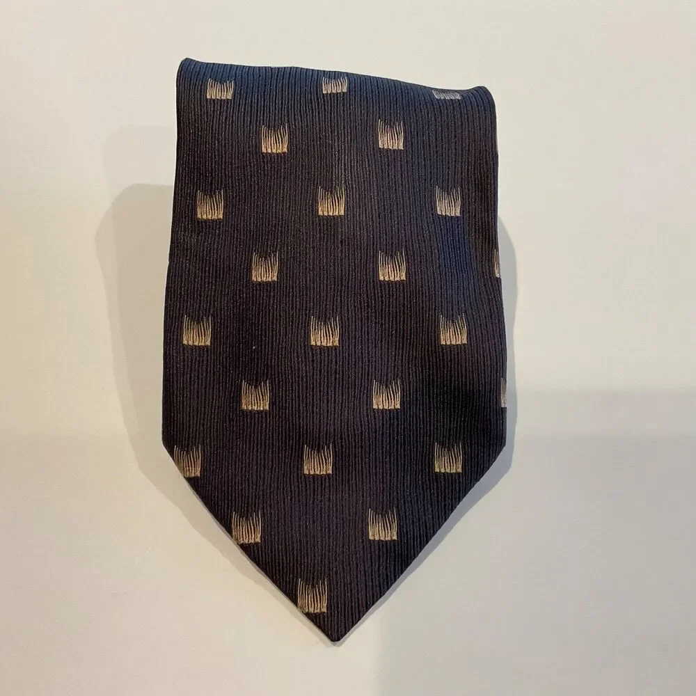 Giorgio Redaelli silk Neck Tie Men's Luxury Silk Classic Italy Blue geometric